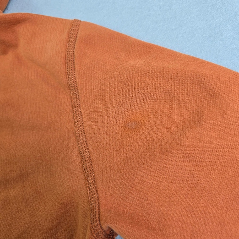 Vintage Y2K Fit American Eagle Hoodie Men Medium Orange Full Zip Distressed Hobo - Picture 15 of 16